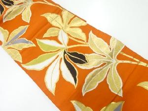 葉模様織出し名古屋帯